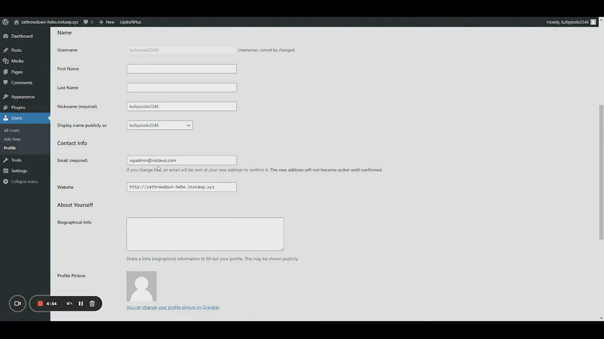 'Video thumbnail for How to Change Password in WordPress'