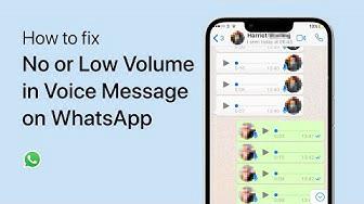 'Video thumbnail for How To Fix WhatsApp Voice Message Problem on iPhone (Low Volume, No Sound)'